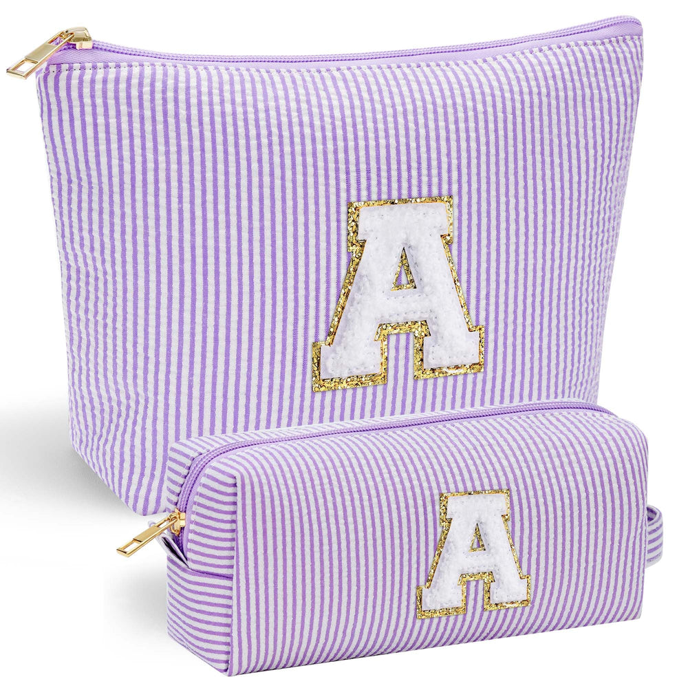 YOOLIFE sac maquillage monogramme violet – rangement pratique lors des voyages.
