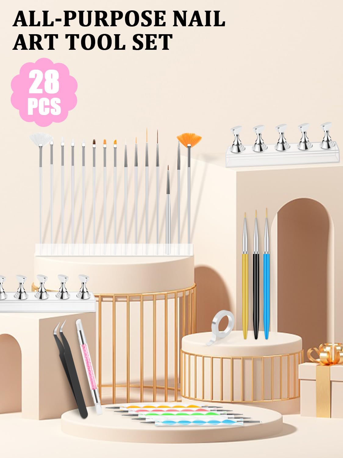 YOOVR Support-ongles-aimante-5-en-1 : rangement et séchage facilité des ongles.