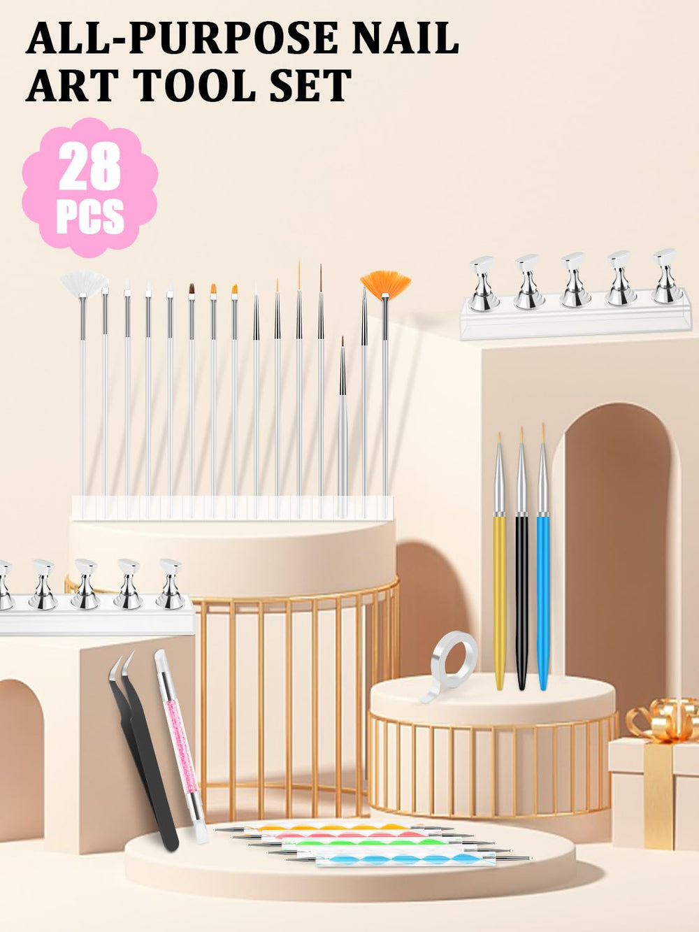 YOOVR Support-ongles-aimante-5-en-1 : rangement et séchage facilité des ongles.