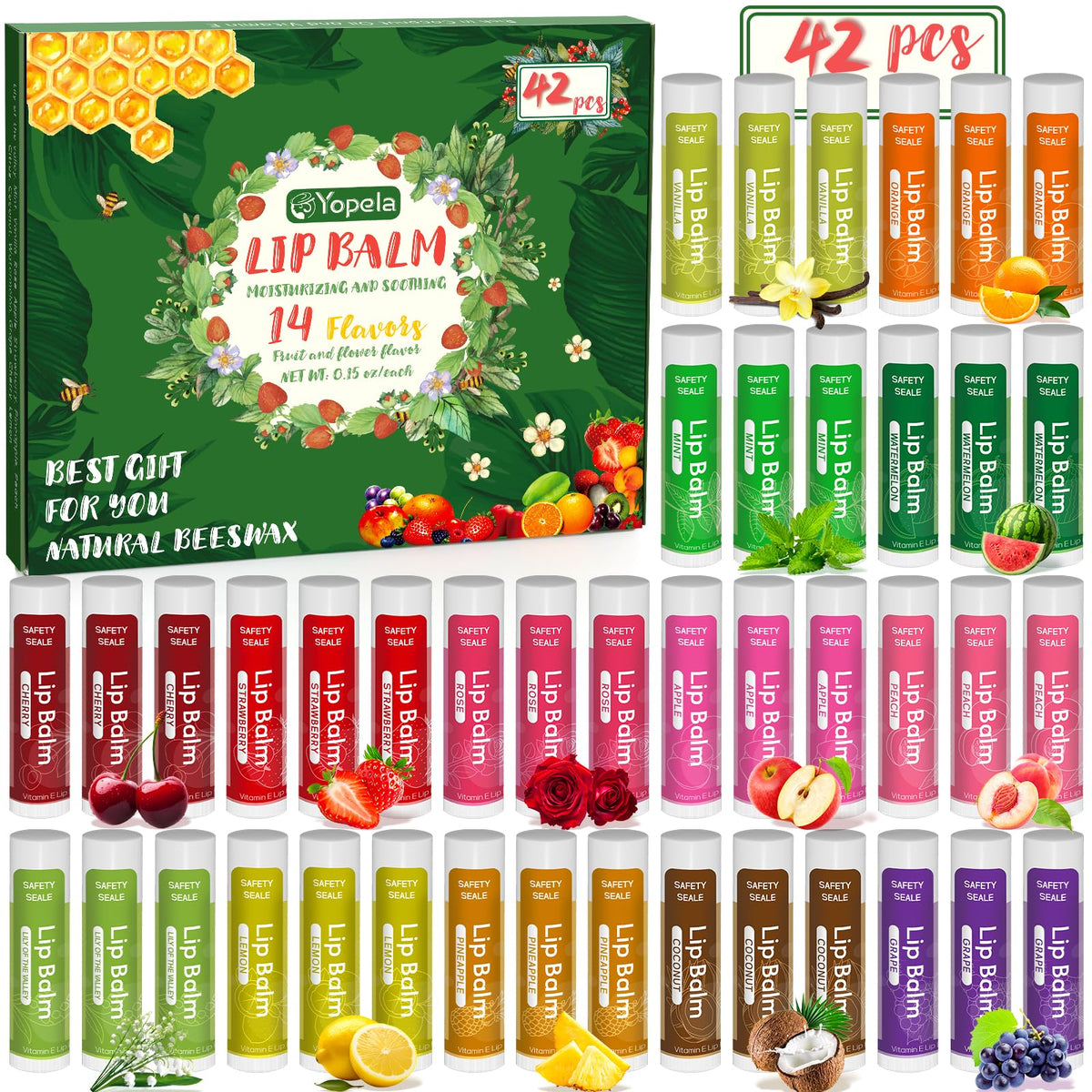 Baume lèvres Yopela en format en gros lot, hydratation pour lèvres sèches.