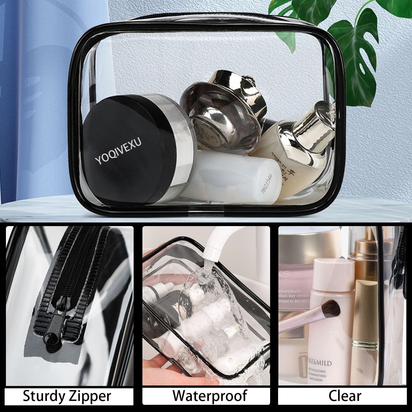 YOQIVEXU sac maquillage leger portable, ideal pour cabine et sac a main