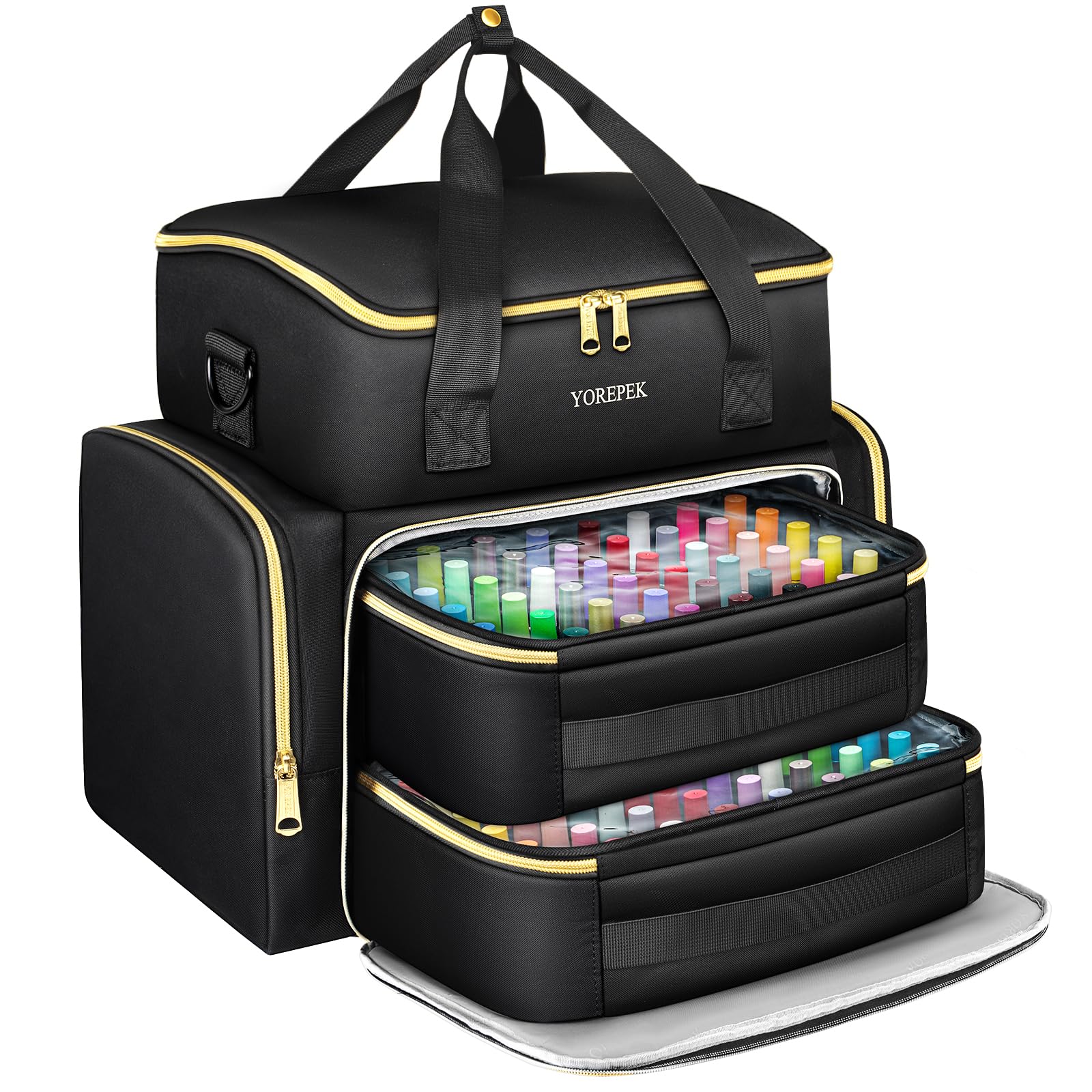YOREPEK étui vernis extra-large pour ranger jusqu'à 96 bouteilles.
