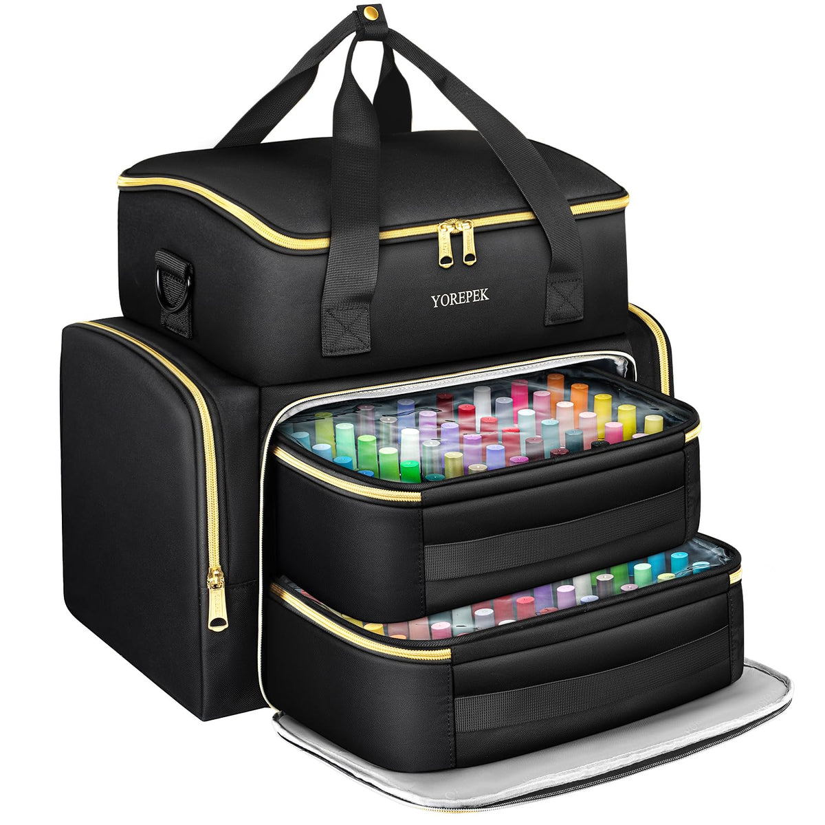 YOREPEK étui vernis extra-large pour ranger jusqu'à 96 bouteilles.