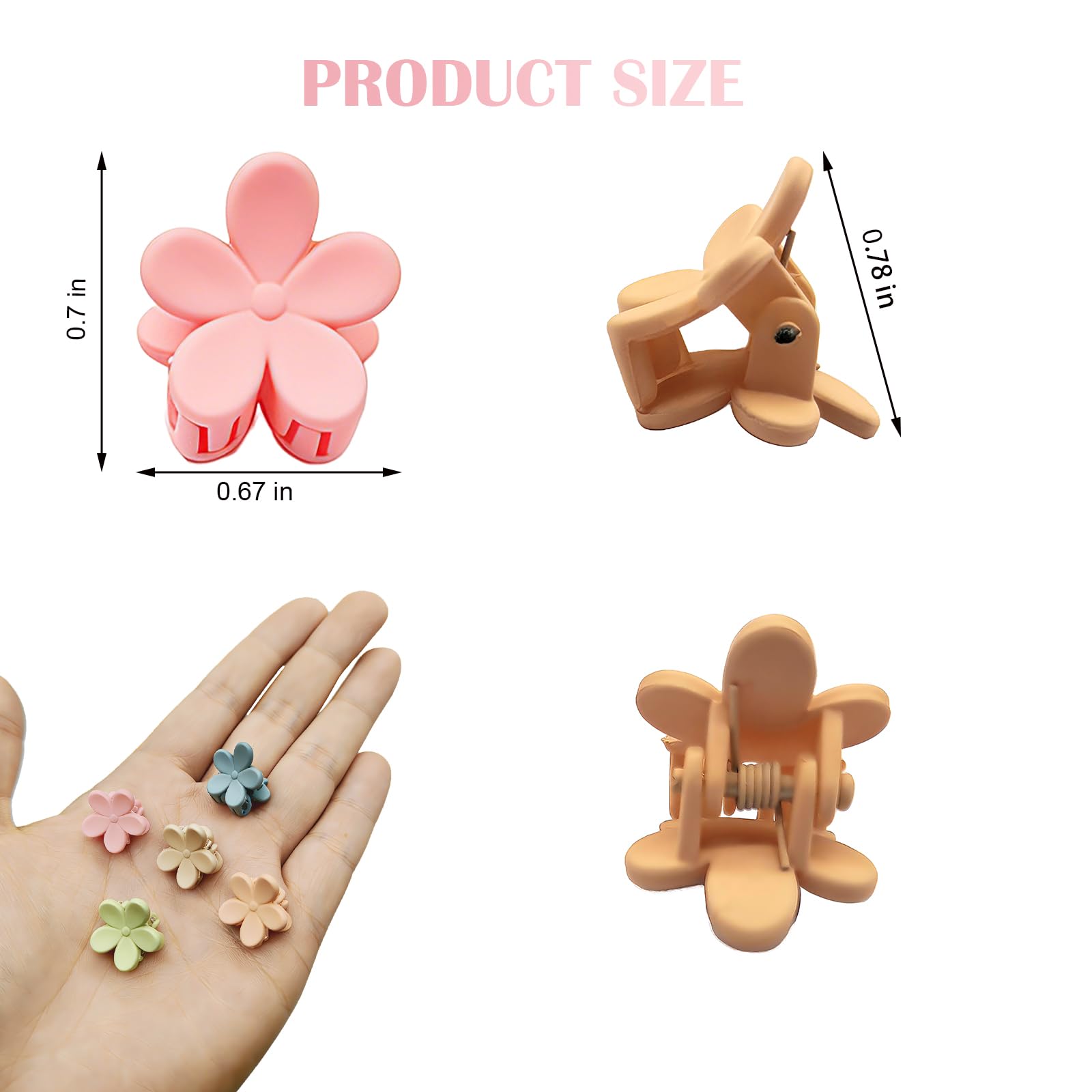 Pinces anti-glisse mini fleurs garantissant une tenue sans tiraillement.