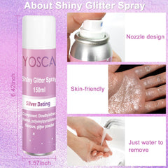Yosca brume paillettes, application cheveux, ajout spectaculaire sans effort