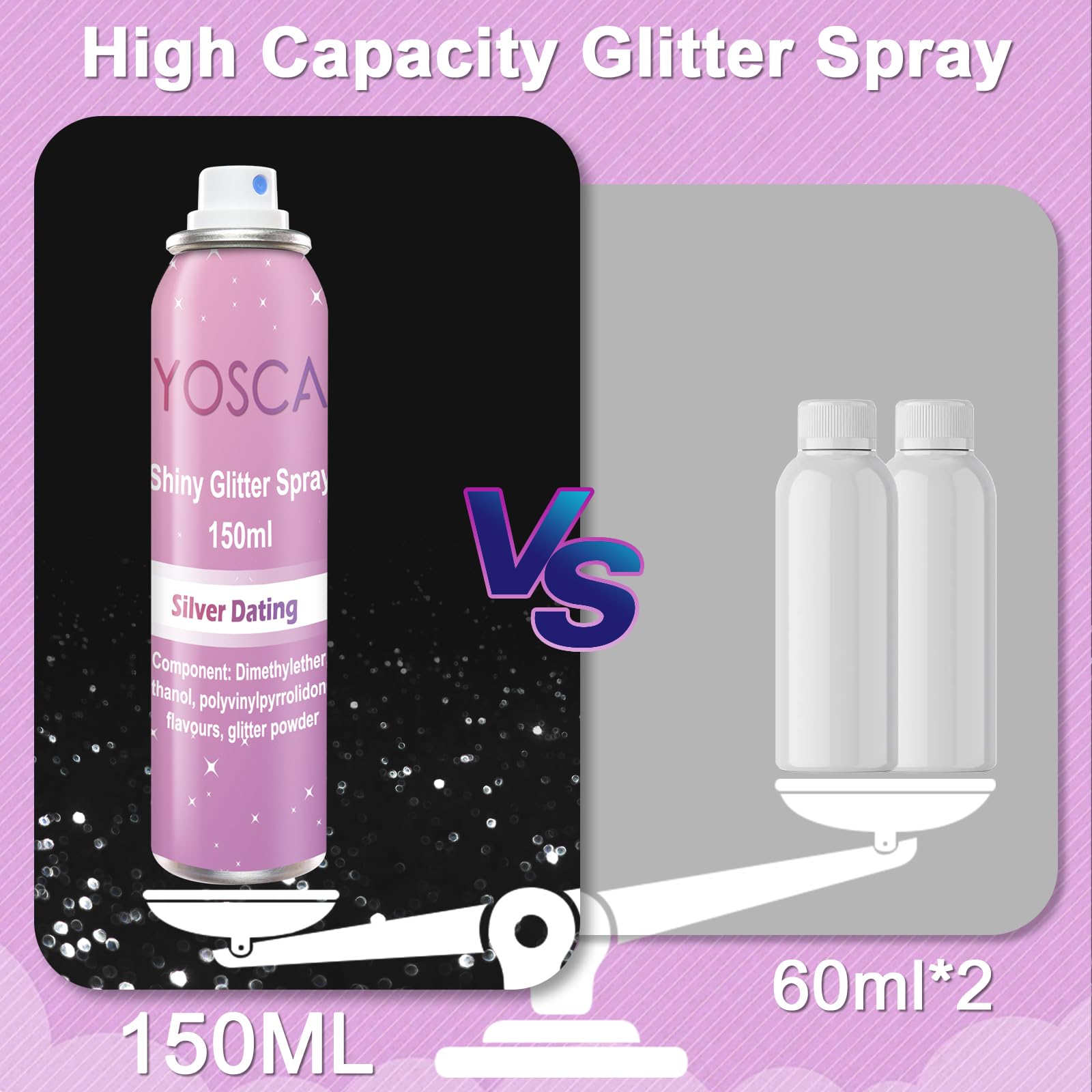 Yosca brume paillettes, application corps, brillance légère et rapide