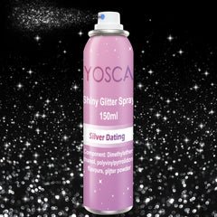 Yosca brume paillettes, bouteille 150 ml, éclat argenté durable pour cheveux et corps