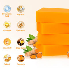 YOSEGOOTER Savon Kojic Turmeric – tranche montrant la texture du savon.
