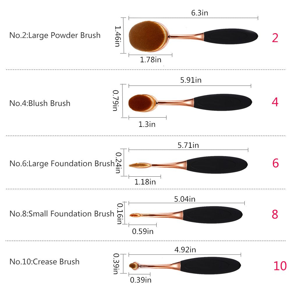 Design contemporain de la brosse Yoseng oval pour un rituel maquillage élégant