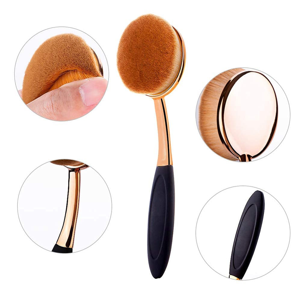 Ensemble Yoseng de 5 pinceaux ovales, parfait pour fond de teint et poudre.