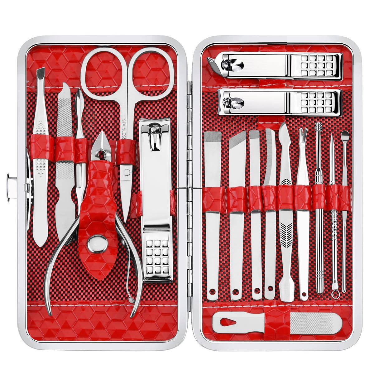 Yougai ensemble d'outils de manucure à 18 pièces pour soin des mains.