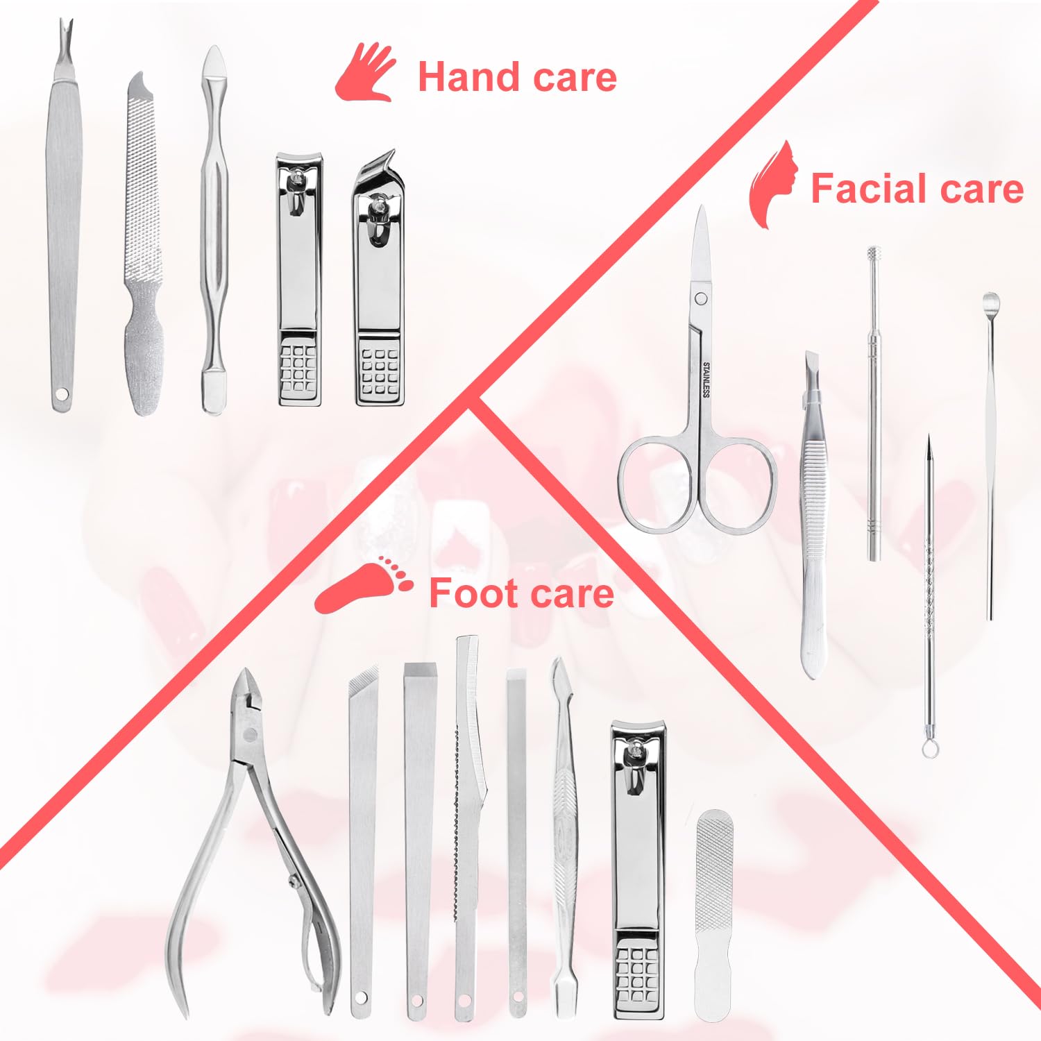 Yougai outils pour ongles en acier inoxydable, durables et hygiéniques.