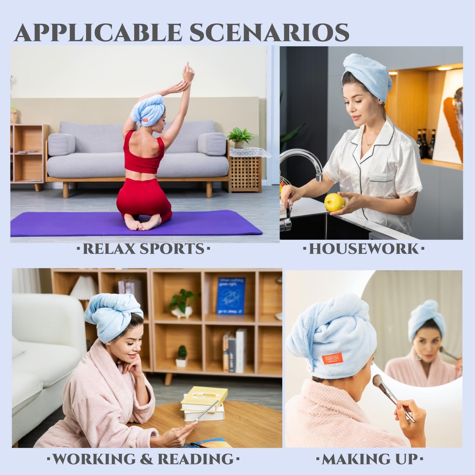 Convient aux cheveux longs et bouclés pour un séchage en douceur avec YoulerTex.