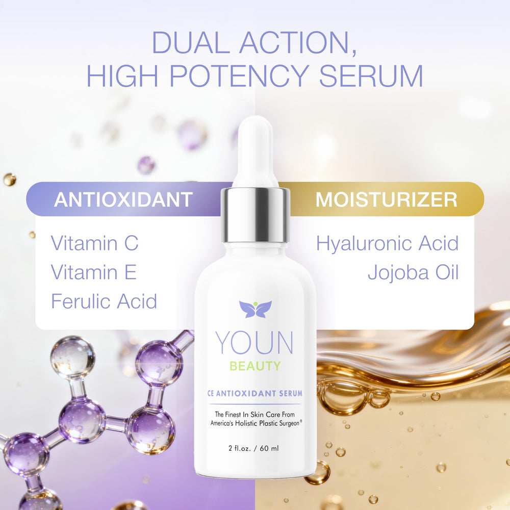 Sérum YOUN Beauty emballage en verre blanc, stabilité du produit.