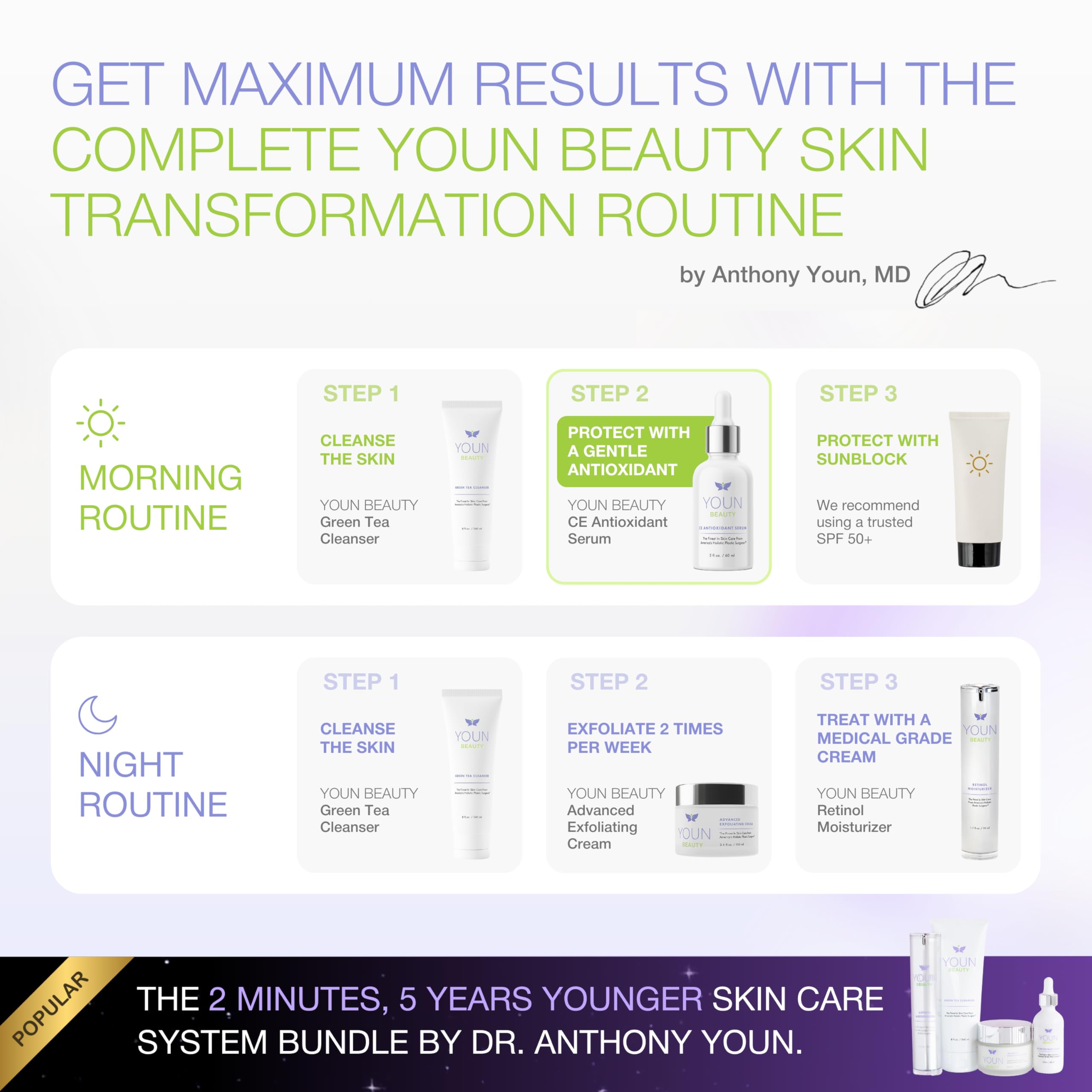 Sérum YOUN Beauty ingrédients naturels, douceur pour toutes les peaux.