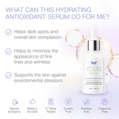 Sérum YOUN Beauty vitamine C et hyaluronique, hydratation en profondeur.