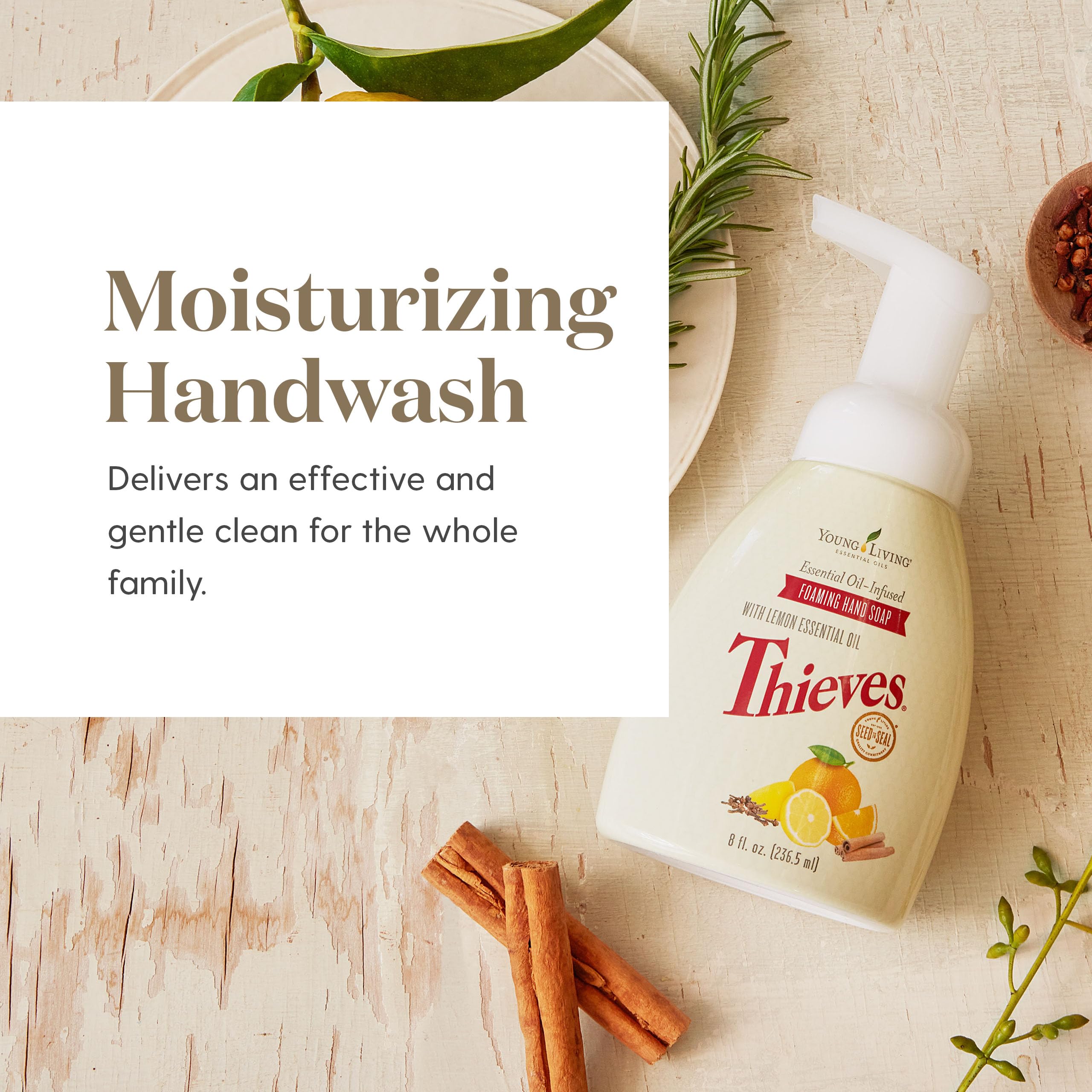 Young Living Thieves – extraits aloe et thé vert pour hydratation légère