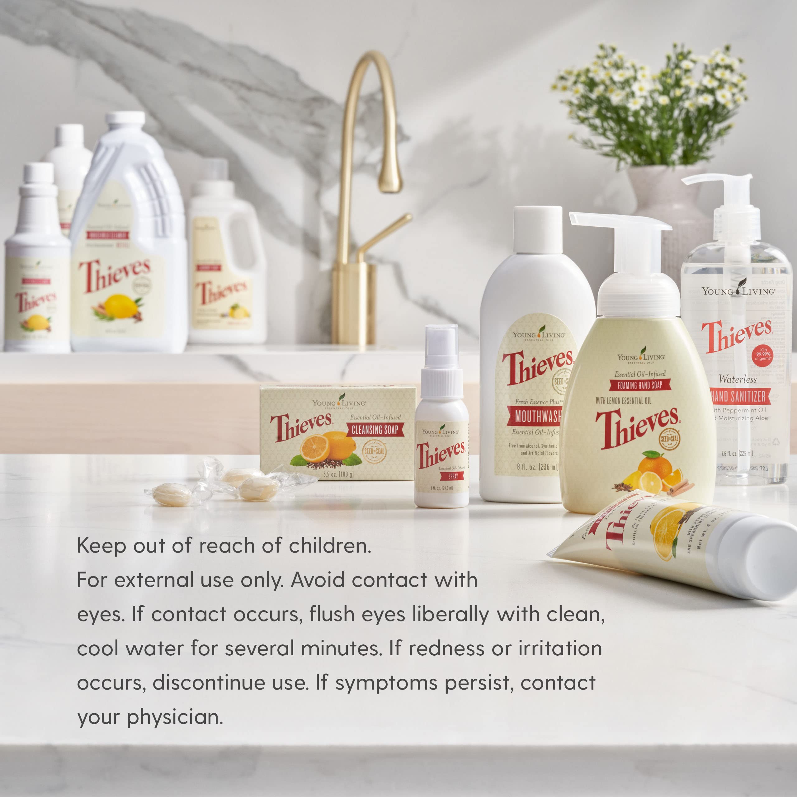 Young Living Thieves routine: mains propres et rafraîchies au quotidien.