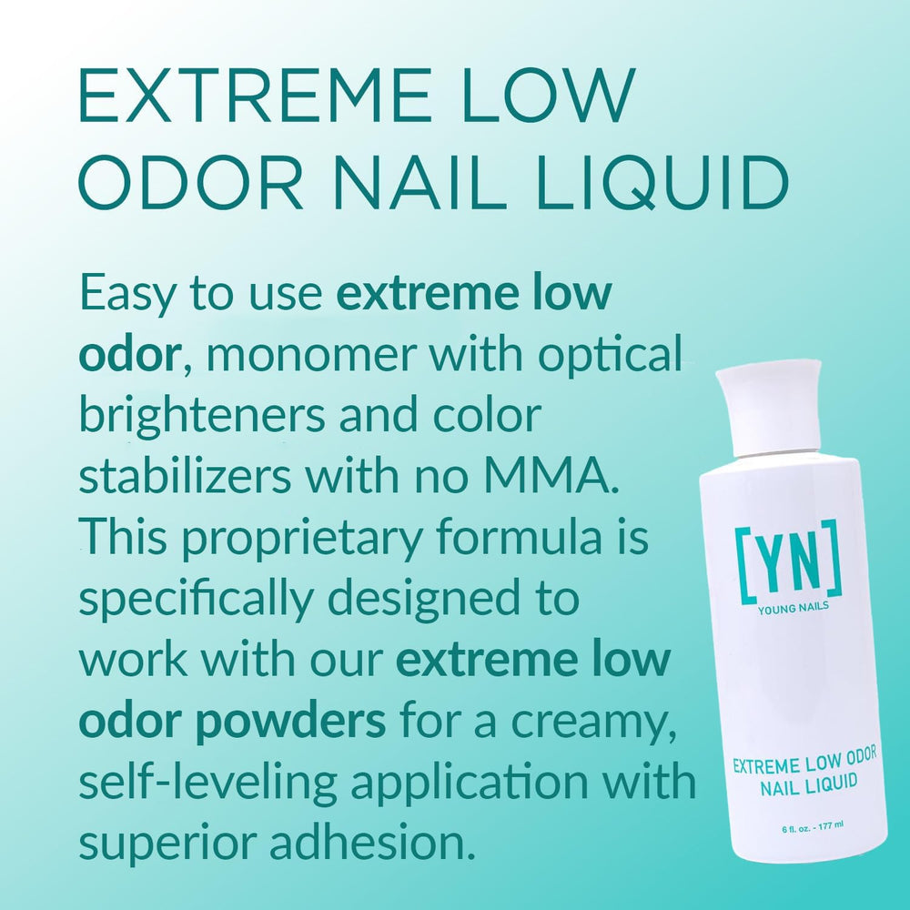 Young Nails monomère sans MMA favorise une utilisation propre et sans résidu.