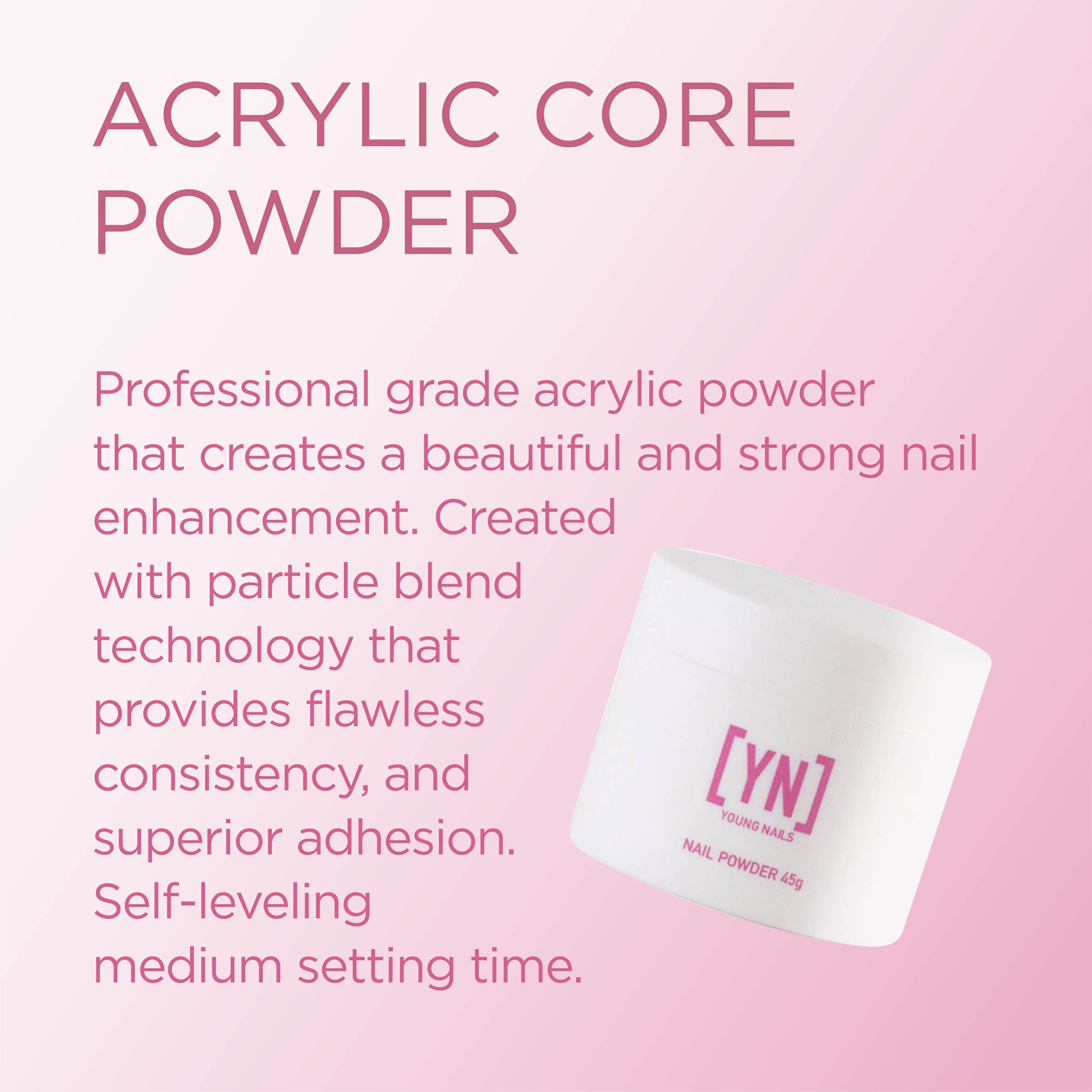 Young Nails Poudre Core Acrylique neutre pour un look subtil et naturel.