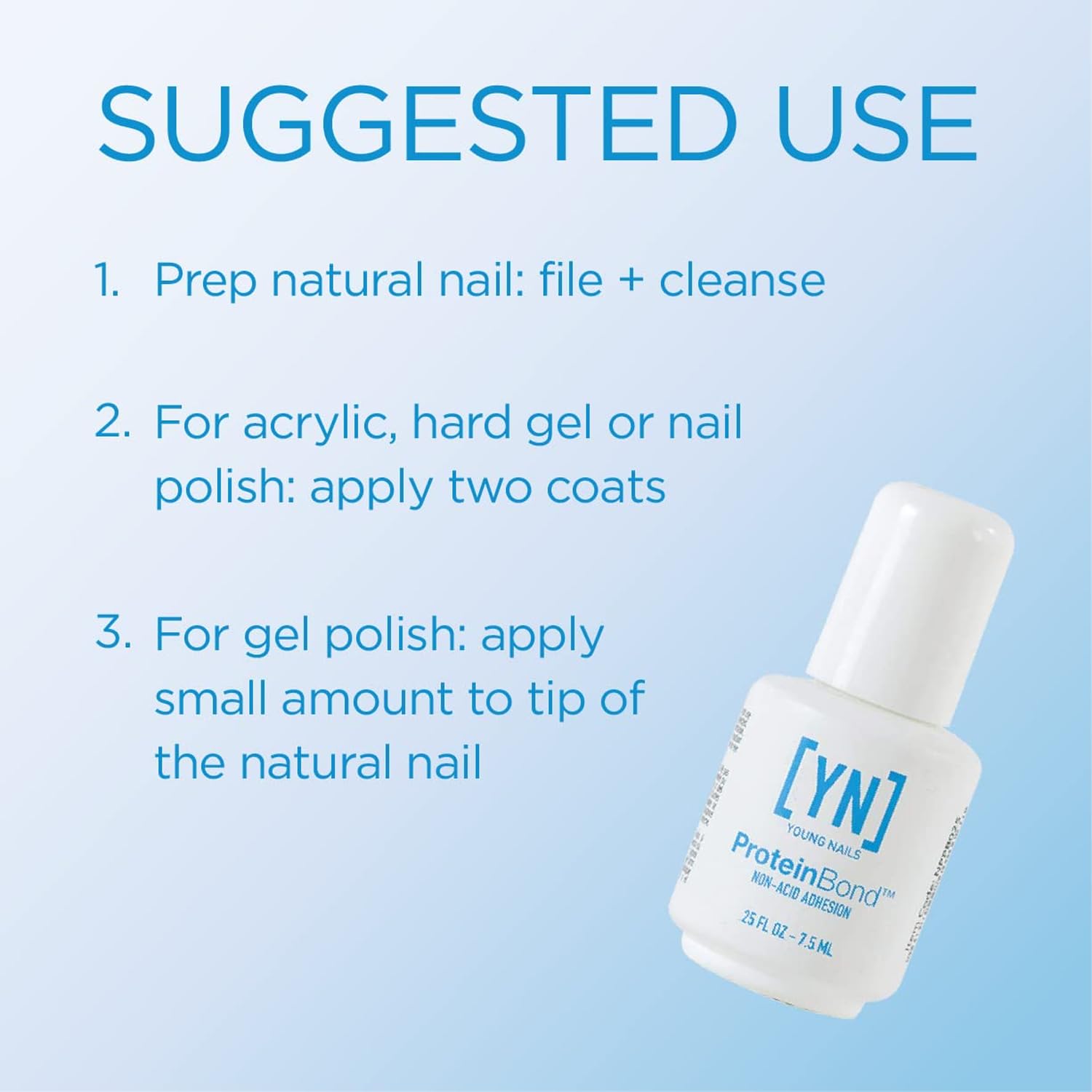 Young Nails Protein Bond favourise une adhérence durable pour gels et vernis sur ongles.