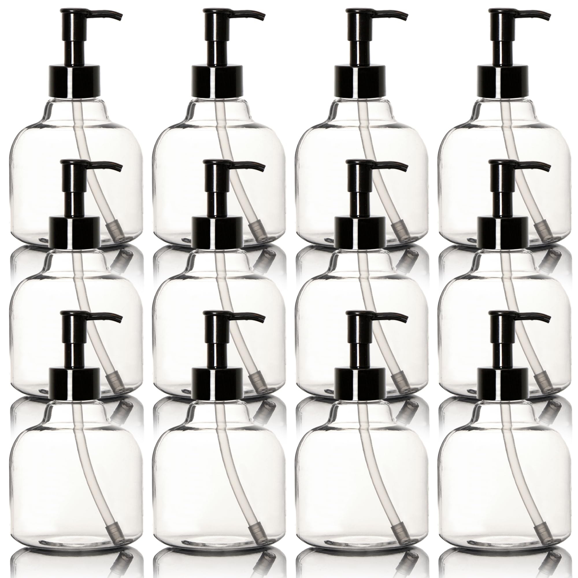 Bouteilles-pompe transparentes Youngever, pratiques à ranger et transporter sans fuite.