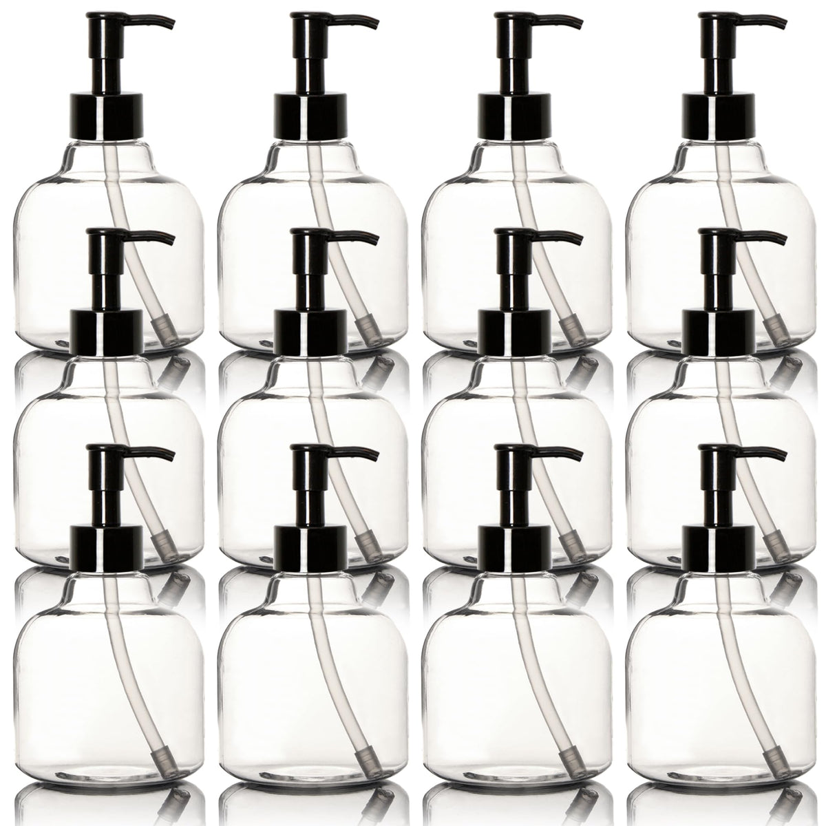 Bouteilles-pompe transparentes Youngever, pratiques à ranger et transporter sans fuite.