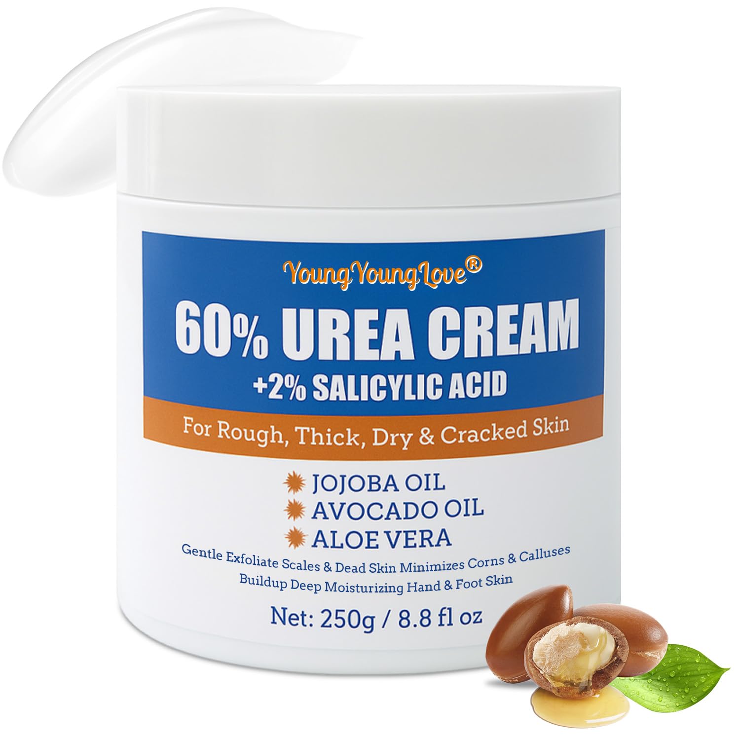 YOUNGYOUNGLOVE Urea 60% sur les pieds, peau plus douce et hydratée.