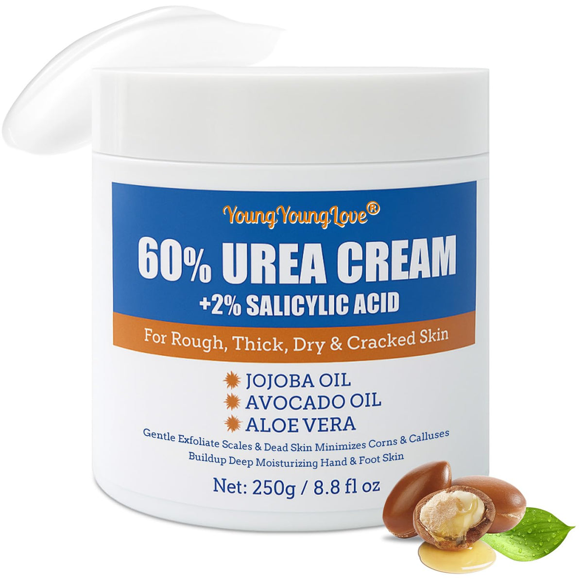 YOUNGYOUNGLOVE Urea 60% sur les pieds, peau plus douce et hydratée.