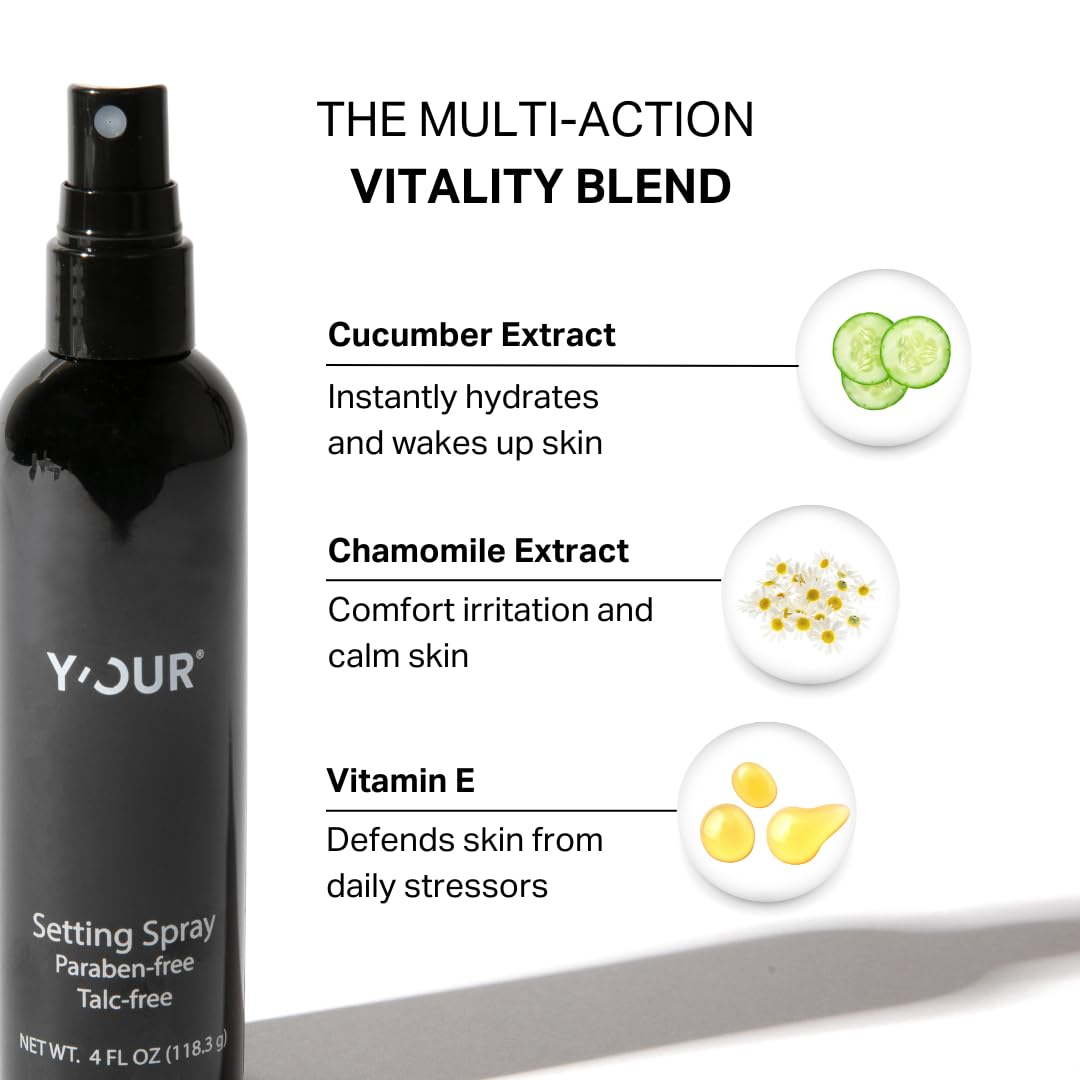 Y'OUR Silk Setting Spray – contrôle des brillances et maintien du maquillage.