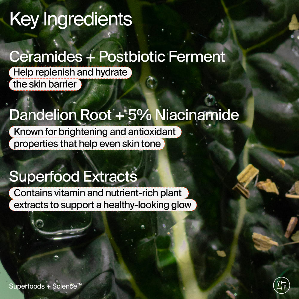 Céramides et postbiotics: peut aider à soutenir la barrière cutanée et le confort.