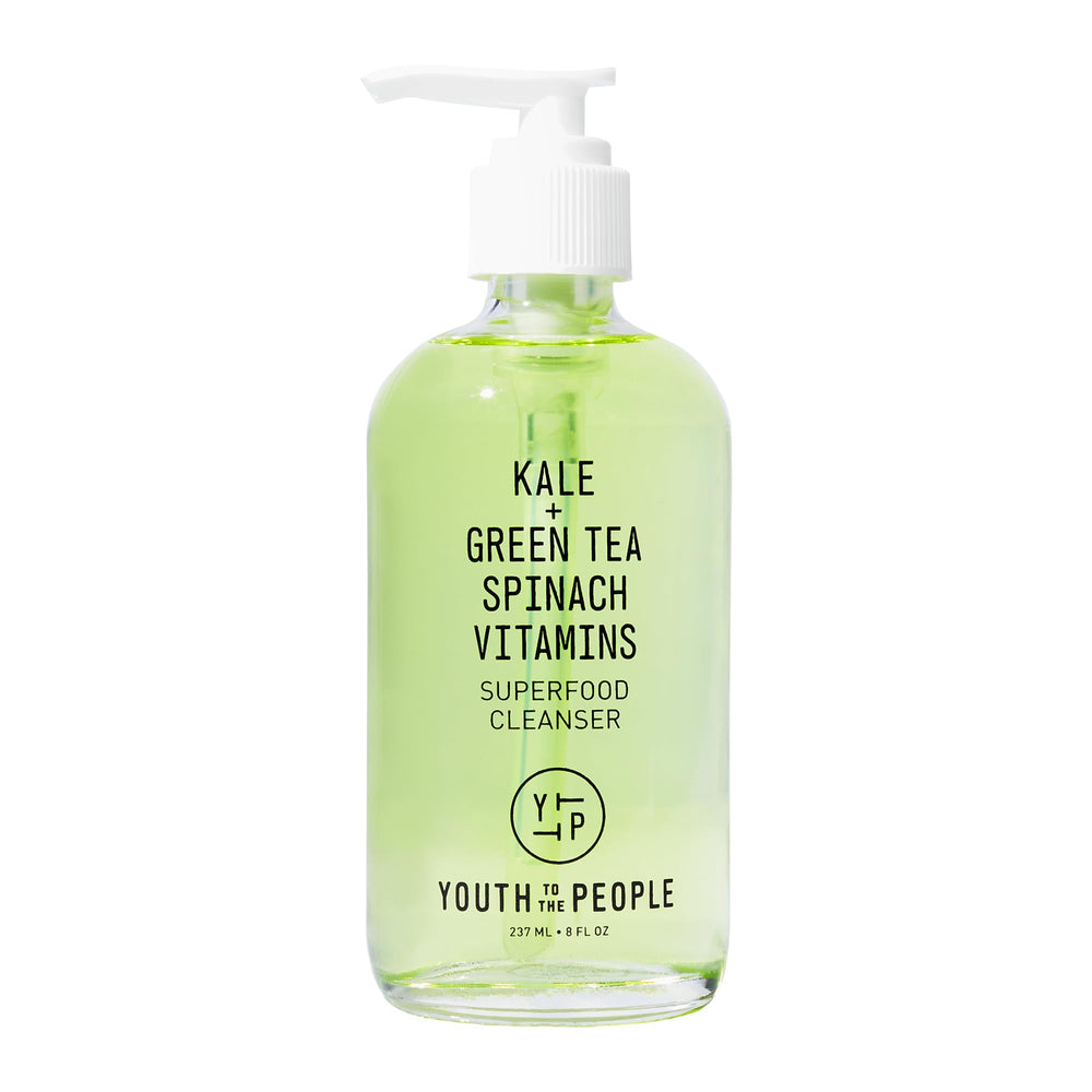 Youth To The People Nettoyant Kale Green Tea en flacon verre démaquillant en douceur et purifie les pores
