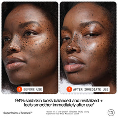 Extrait de thé vert antioxydant intégré dans la crème pour la peau.