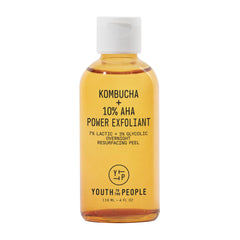 Youth To The People Kombucha 10% AHA, flacon lumineux, exfolie en douceur pour teint éclatant.