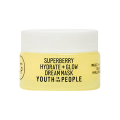 Masque Superberry Dream de Youth To The People — bouteille voyage, hydratation riche pour peau sèche.