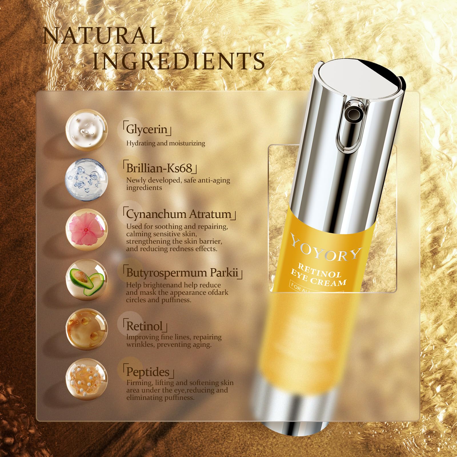 YOYORY Application Creme Œil Rapide – hydratation légère et lifting subtil.