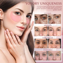 YOYORY eye patch placed on eye demonstrates a cooling, soothing effect