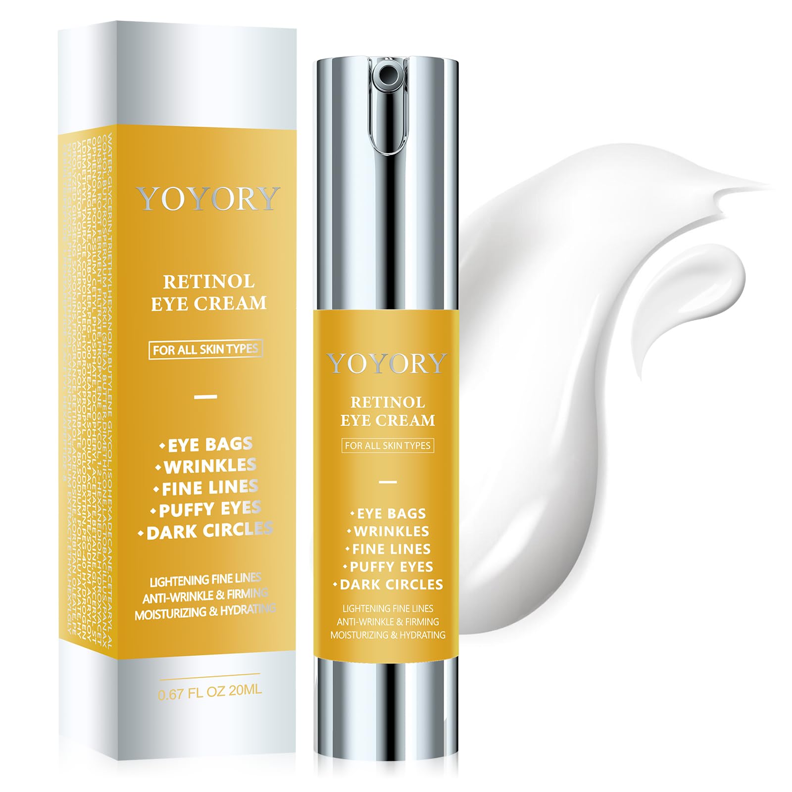 YOYORY Retinol Contour Yeux Flacon – éclaircit le regard en douceur.