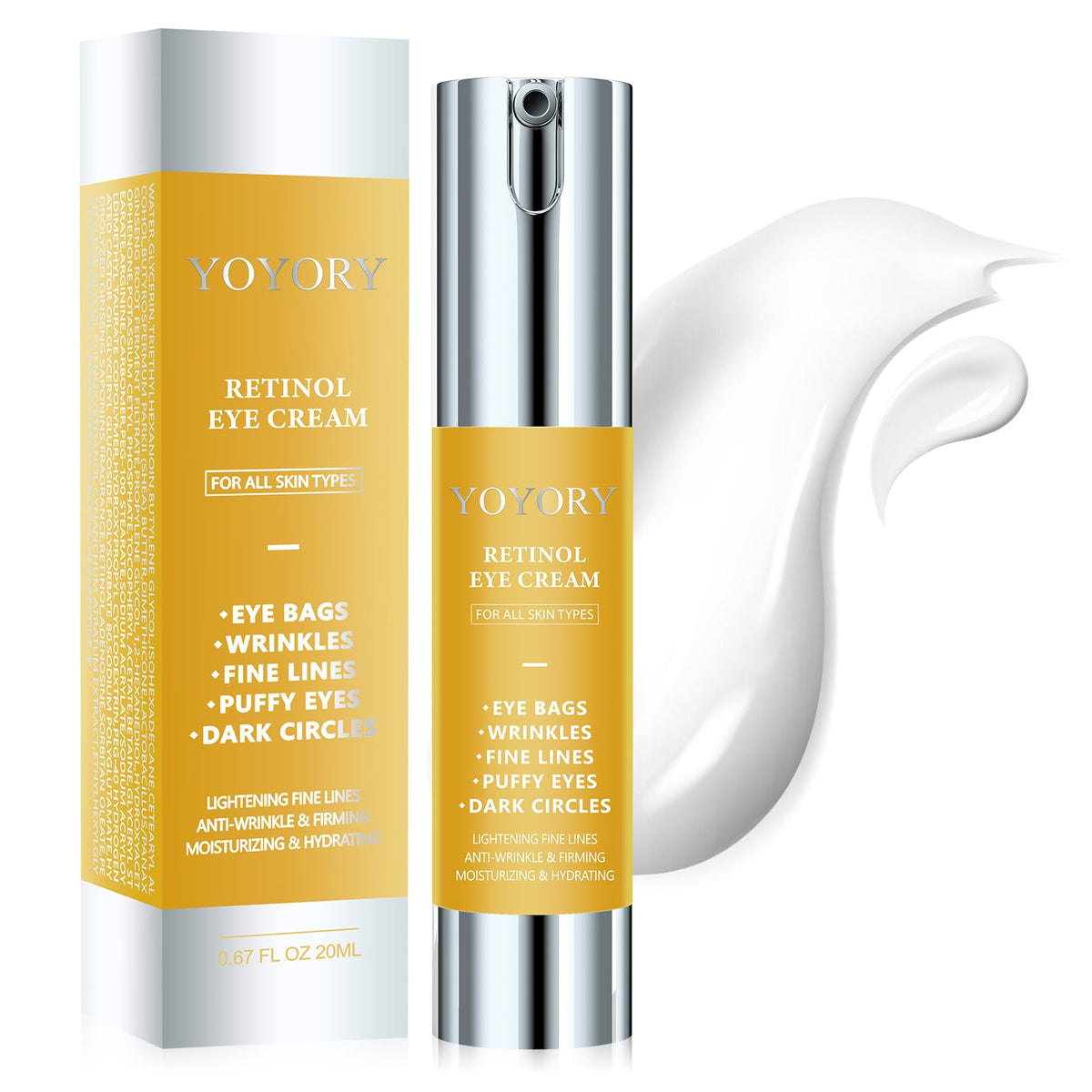 YOYORY Retinol Contour Yeux Flacon – éclaircit le regard en douceur.