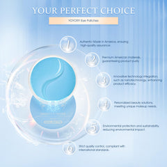 Texture hydrogel bleu clair qui apaise la zone délicate sous les yeux.