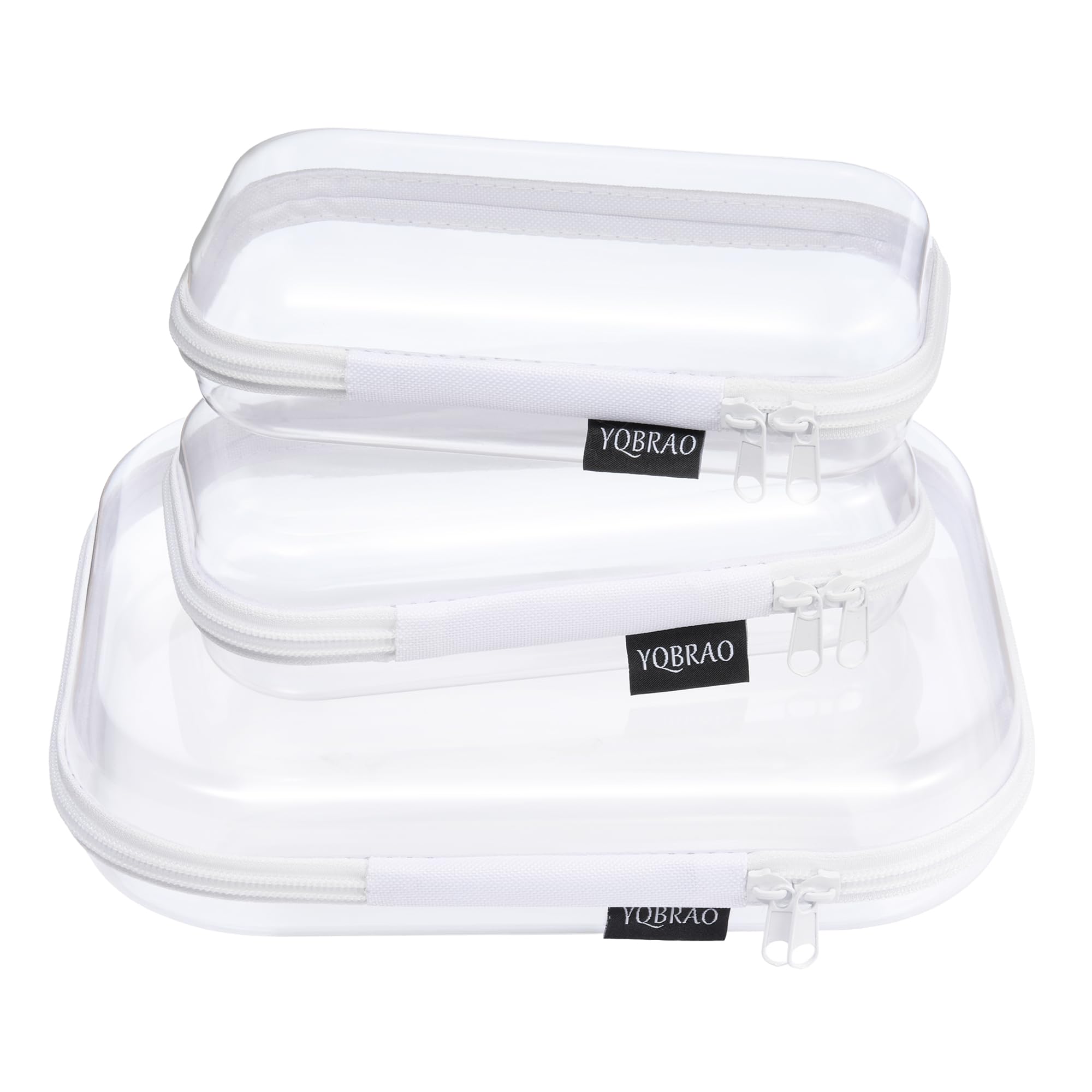 YQBRAO ensemble de 3 boîtes transparentes, rangement clair et organisé en voyage