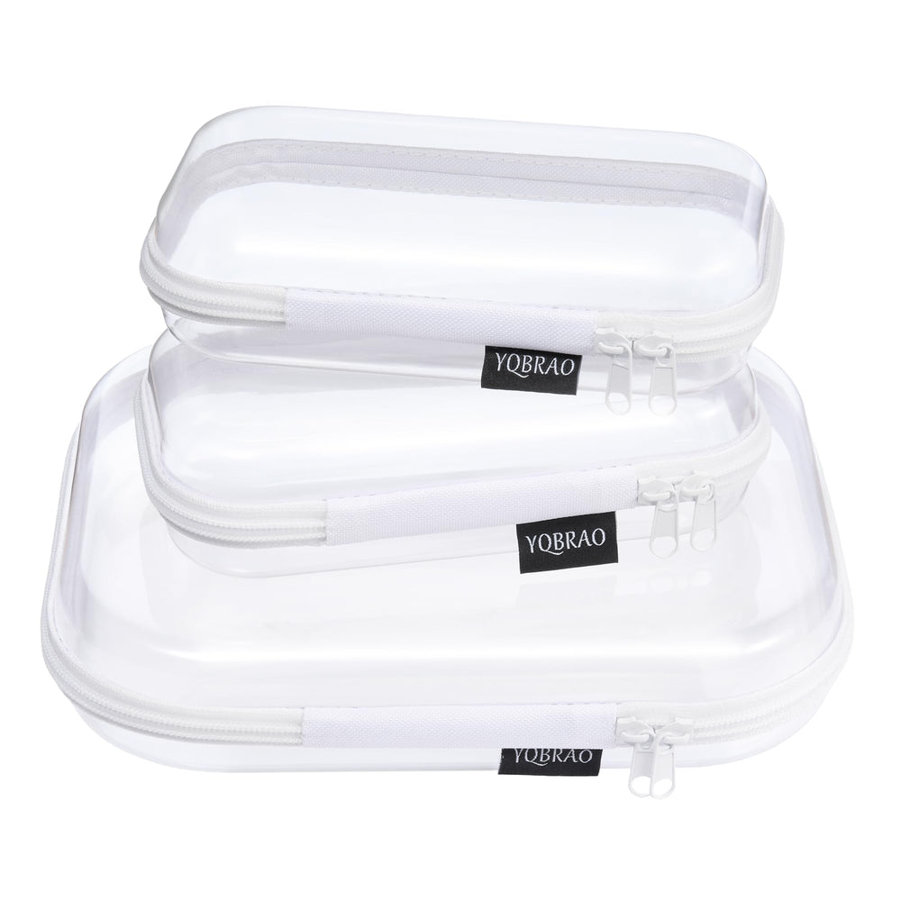 YQBRAO ensemble de 3 boîtes transparentes, rangement clair et organisé en voyage