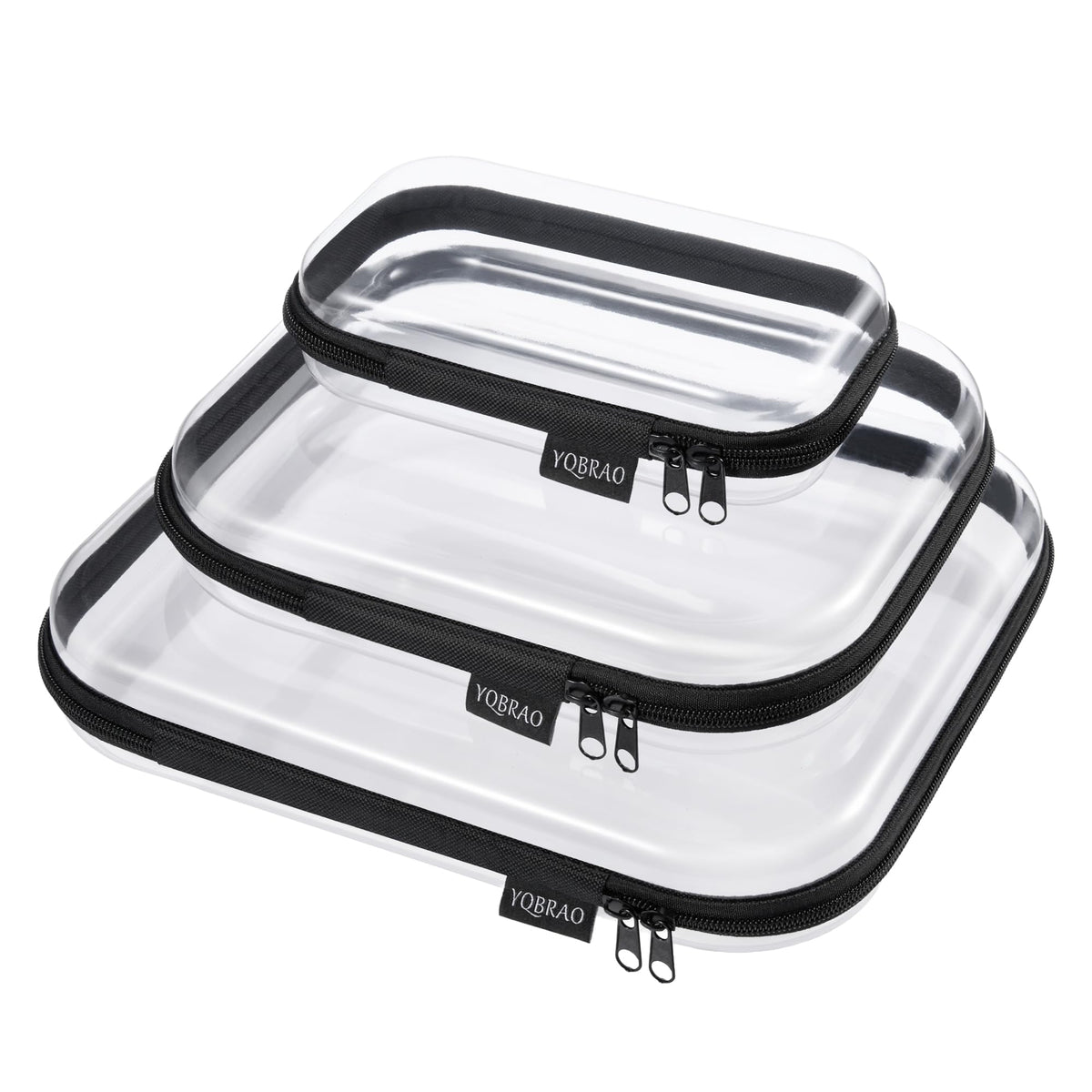 Etui rigide transparent YQBRAO pour un rangement rapide et propre à la maison.