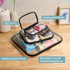 Trousse maquillage YQBRAO transparente, rangement clair et rapide des produits.