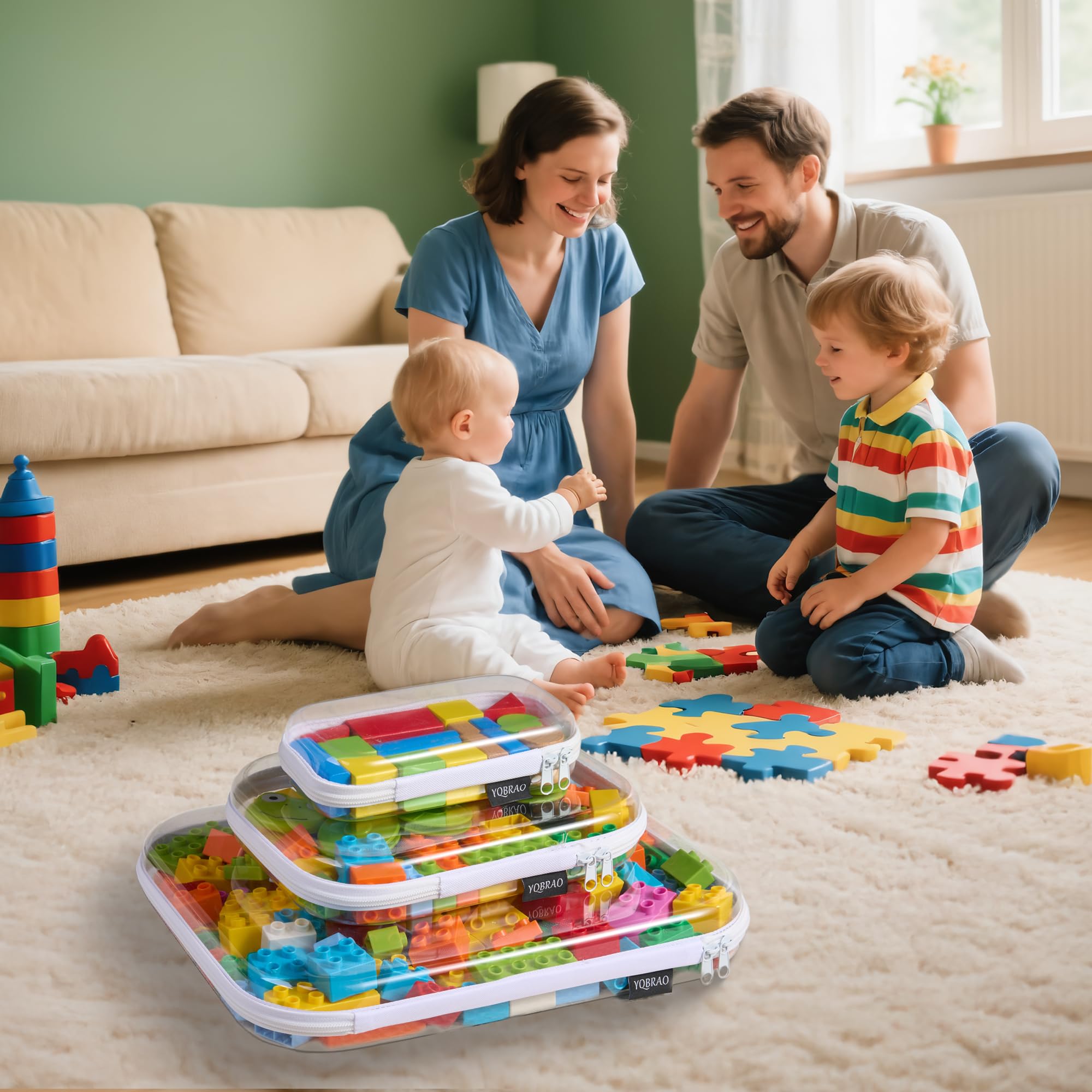 YQBRAO 6-pack d’étuis transparents, organisation pratique pour la maison et les voyages.