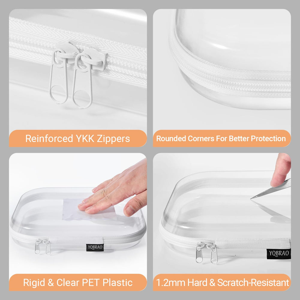 YQBRAO étui transparent grand-zip, protection renforcée pour électroniques fragiles.