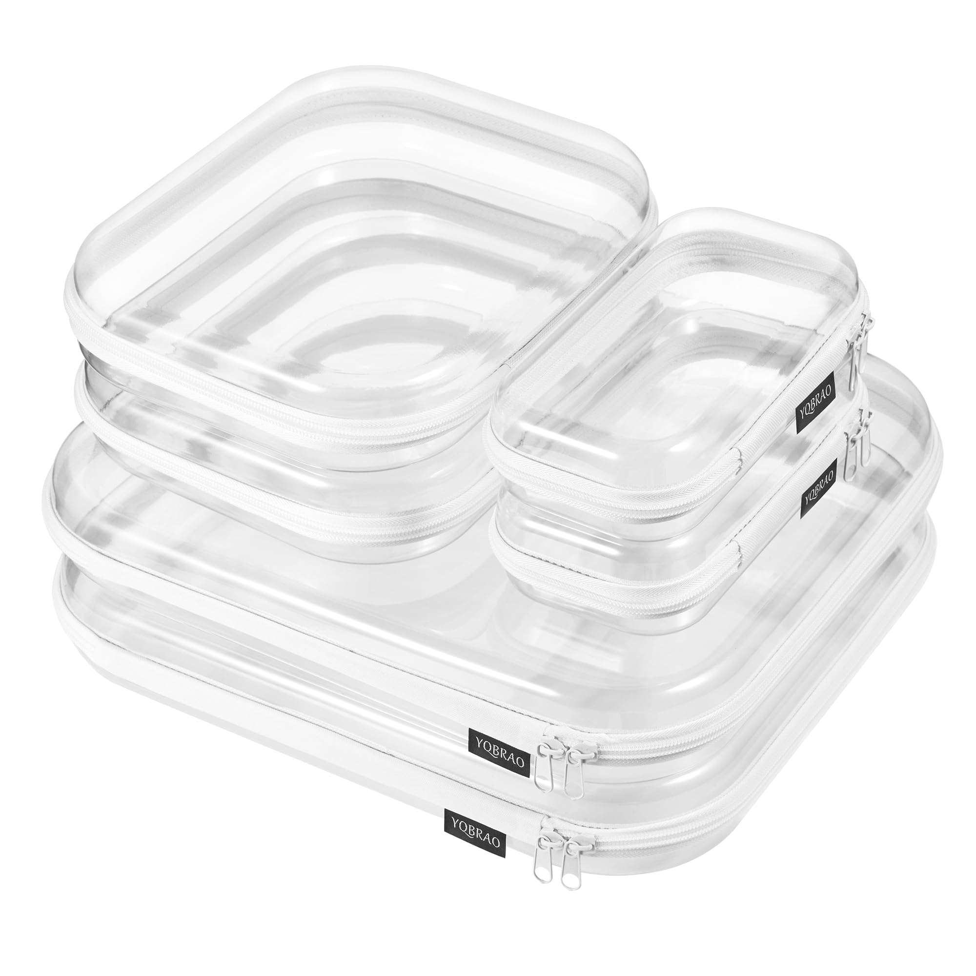 YQBRAO étui transparent petit-zip pour accessoires compacts et faciles d'accès.