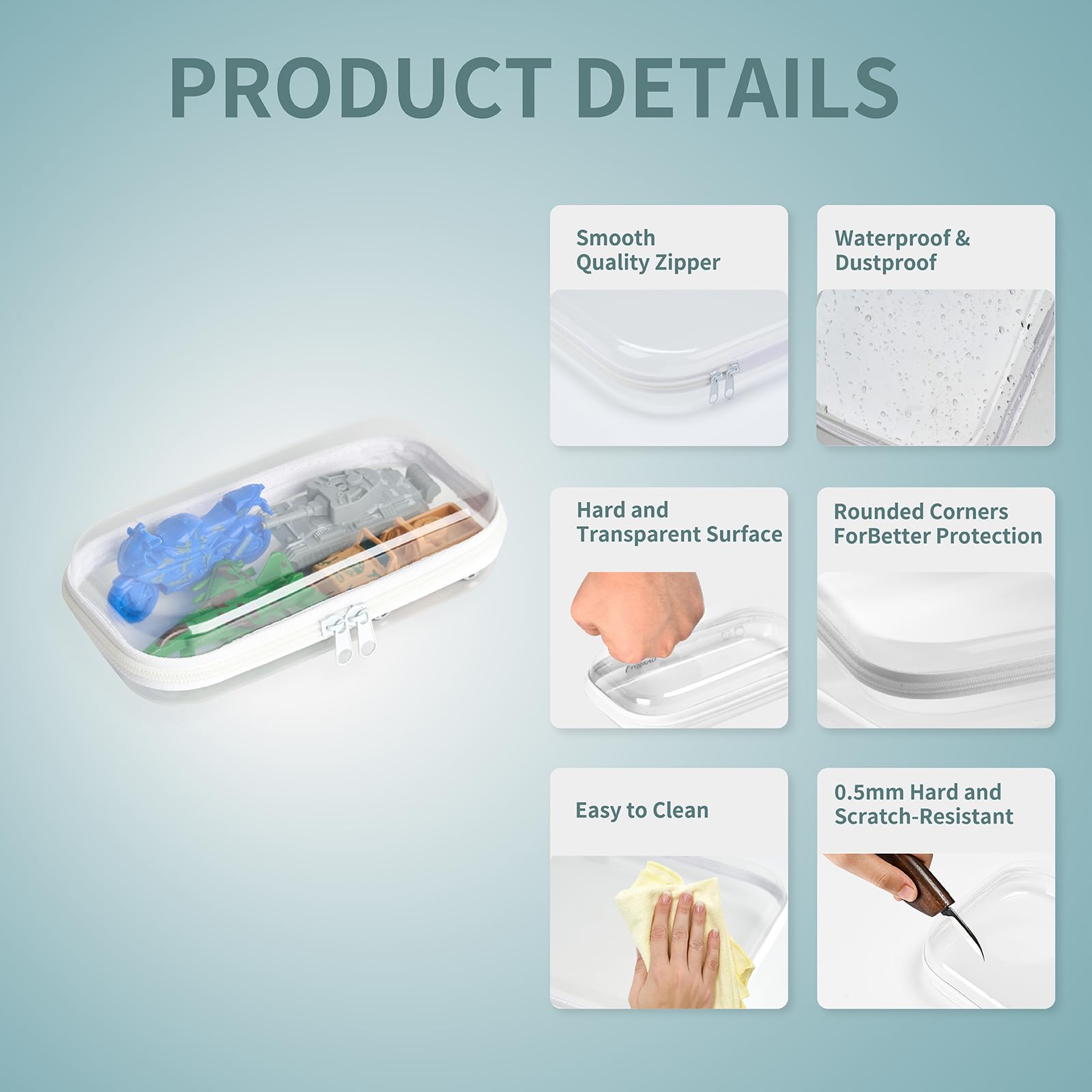 Etui zippee transparent YQBRAO offre rangement propre et accessible