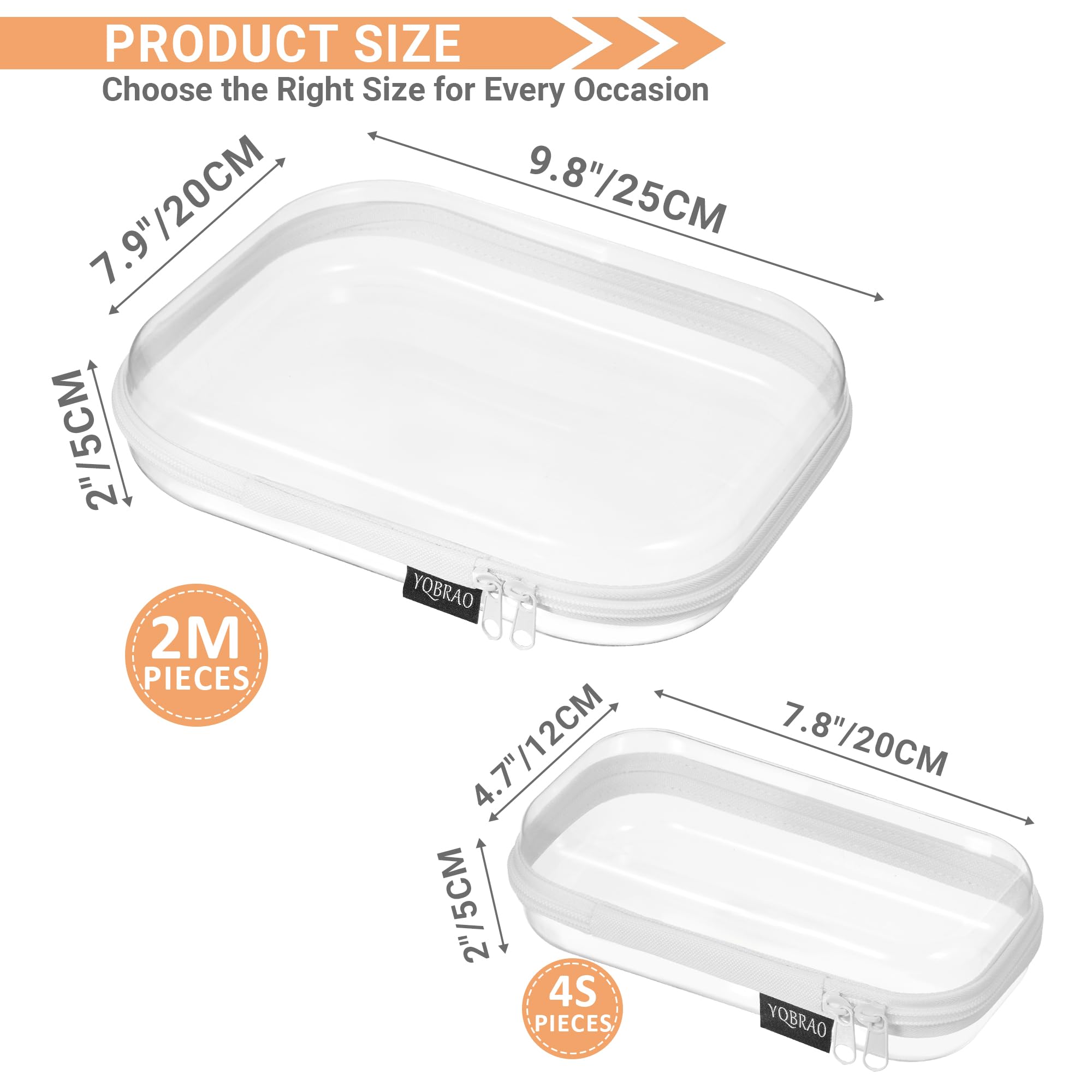 YQBRAO petits étuis transparents parfaits pour maquillage et câbles