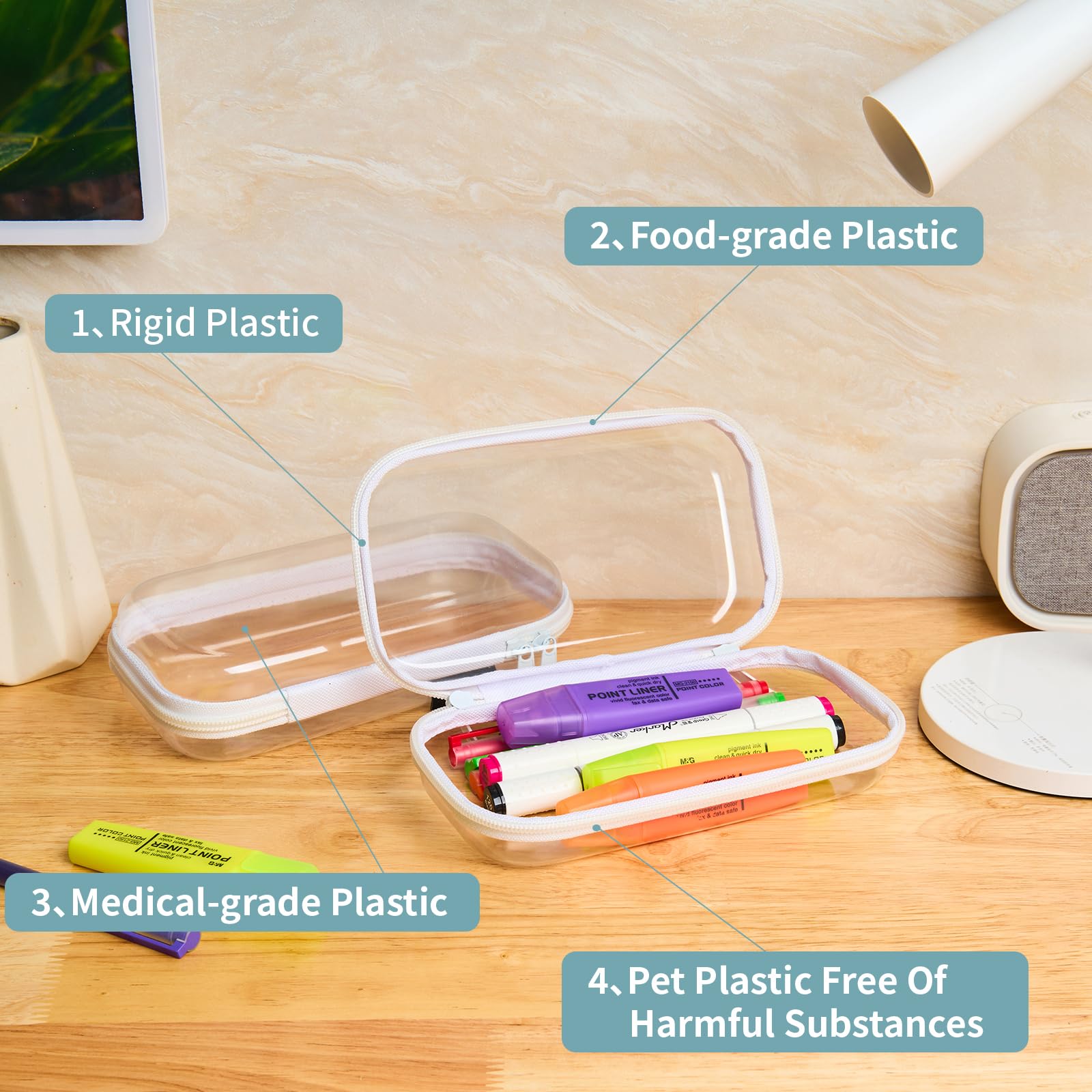 Organiseur rigide transparent YQBRAO idéal pour maquillage et accessoires